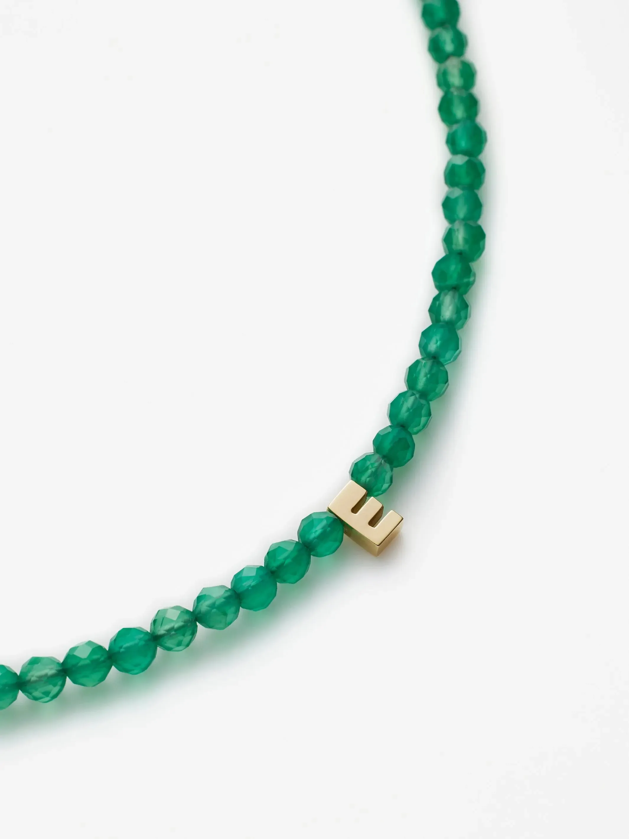 One Letter Green Onyx Bracelet