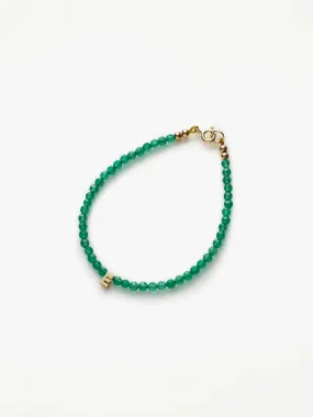 One Letter Green Onyx Bracelet