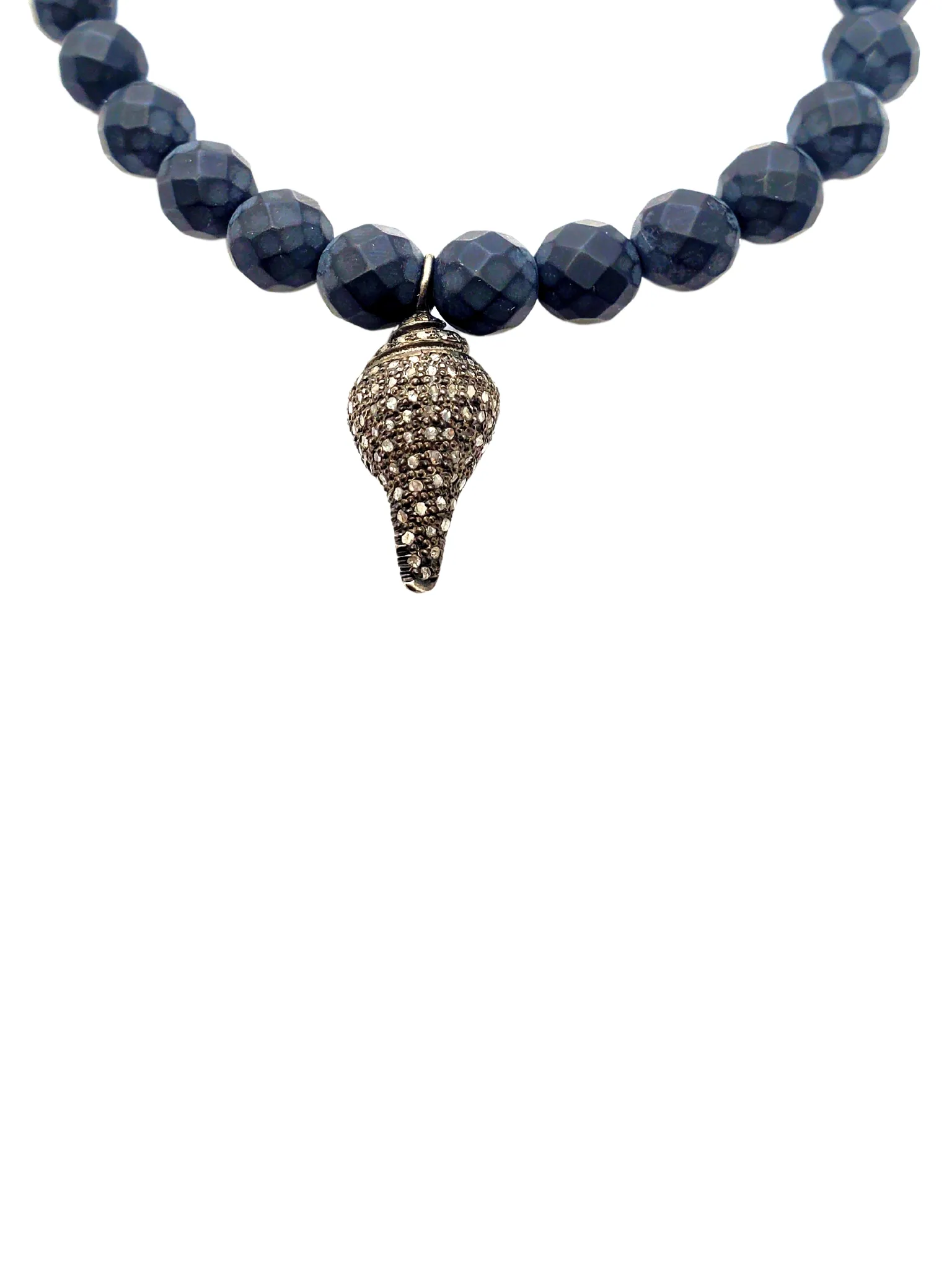 Onyx & Diamond Shell Charm Bracelet
