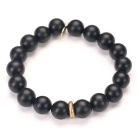 Onyx Crystal Bracelet | Matte   Brass Boho Ring