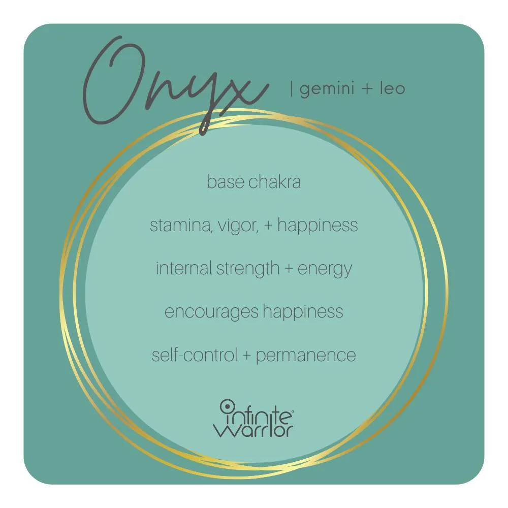 Onyx Crystal Bracelet | Matte   Brass Boho Ring