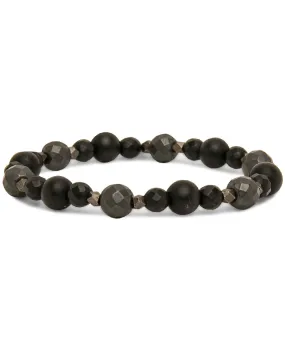 Onyx Hematite Rhodium Brass Bracelet
