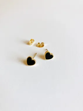 Onyx Sweetheart Earrings
