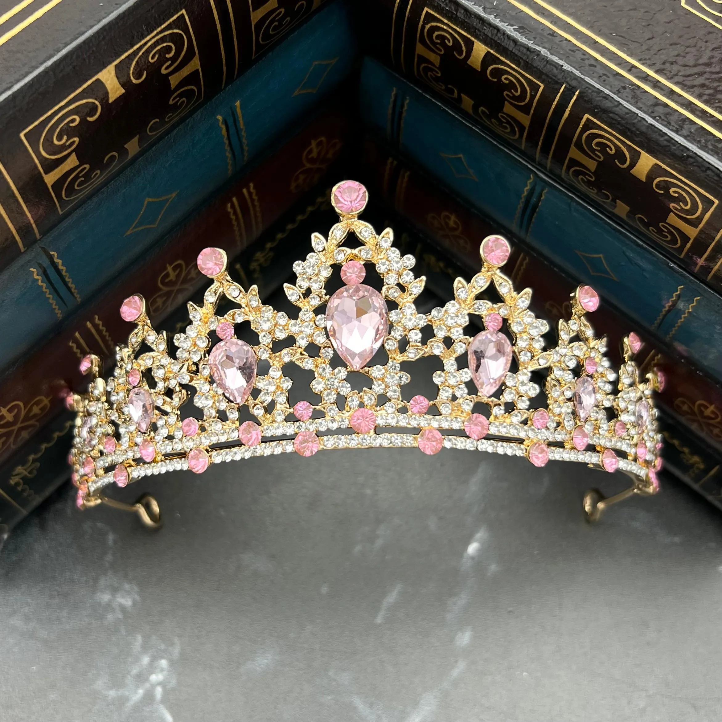 Ophelia's Tiara in Pink & Gold