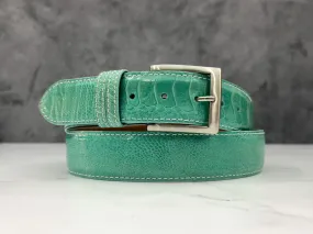 Ostrich Shin Belt: Tiffany