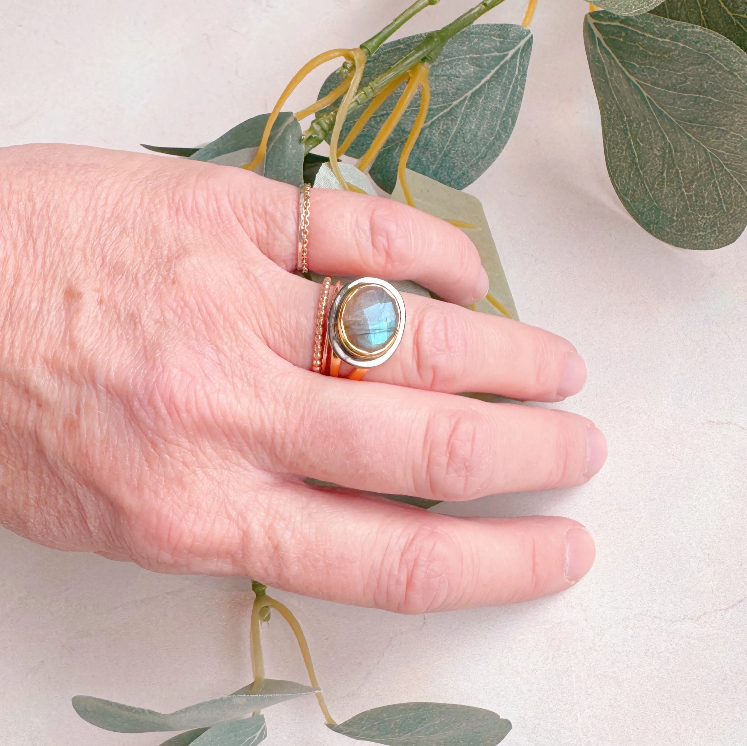 Oval Gemstone Gold Cocktail Ring