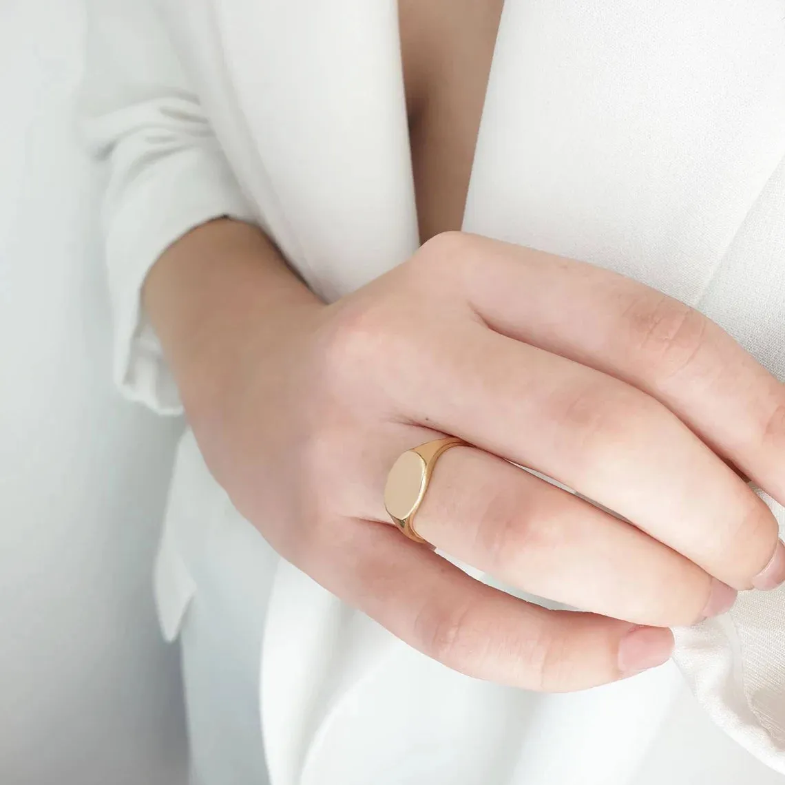 Oval Signet Ring In Solid Gold