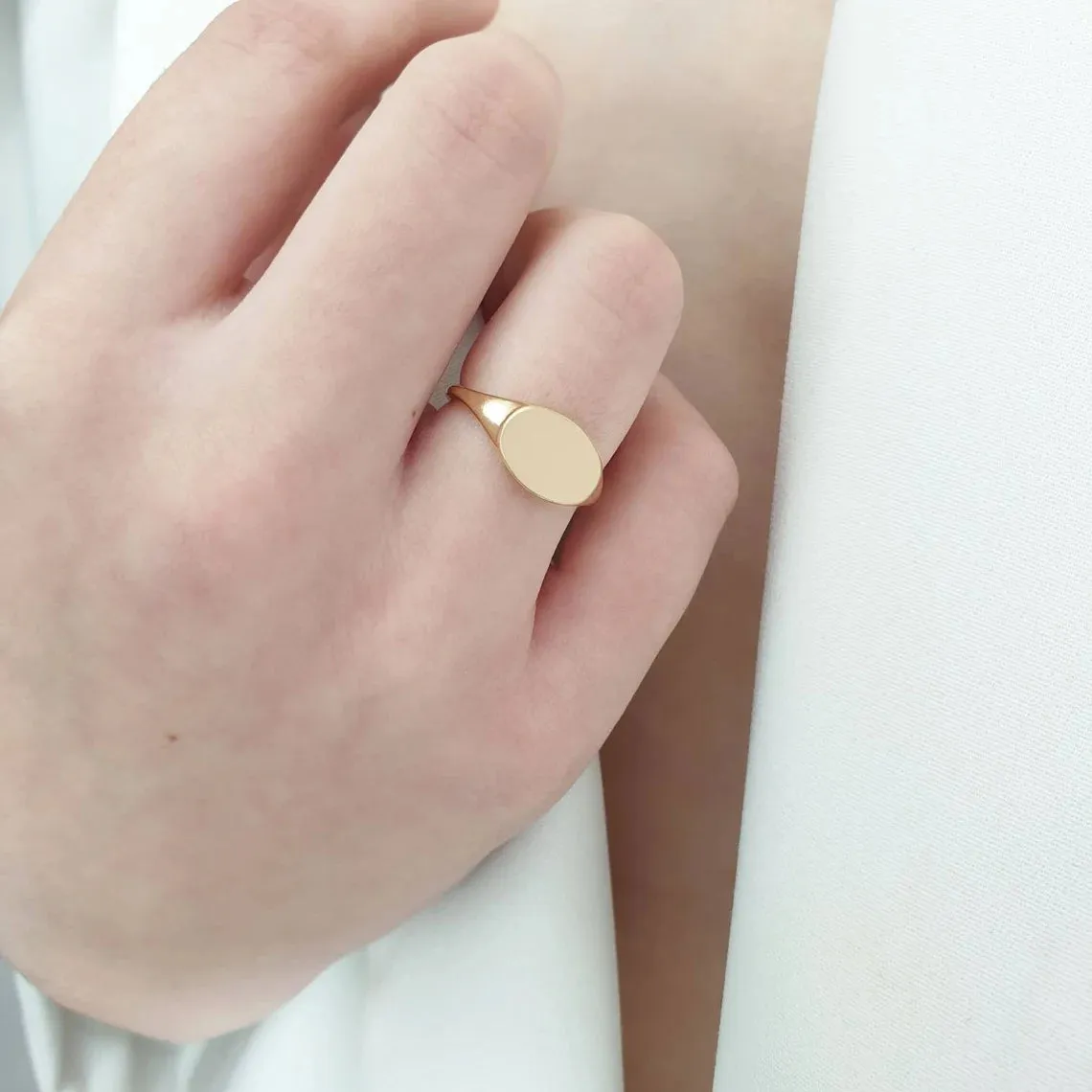 Oval Signet Ring In Solid Gold