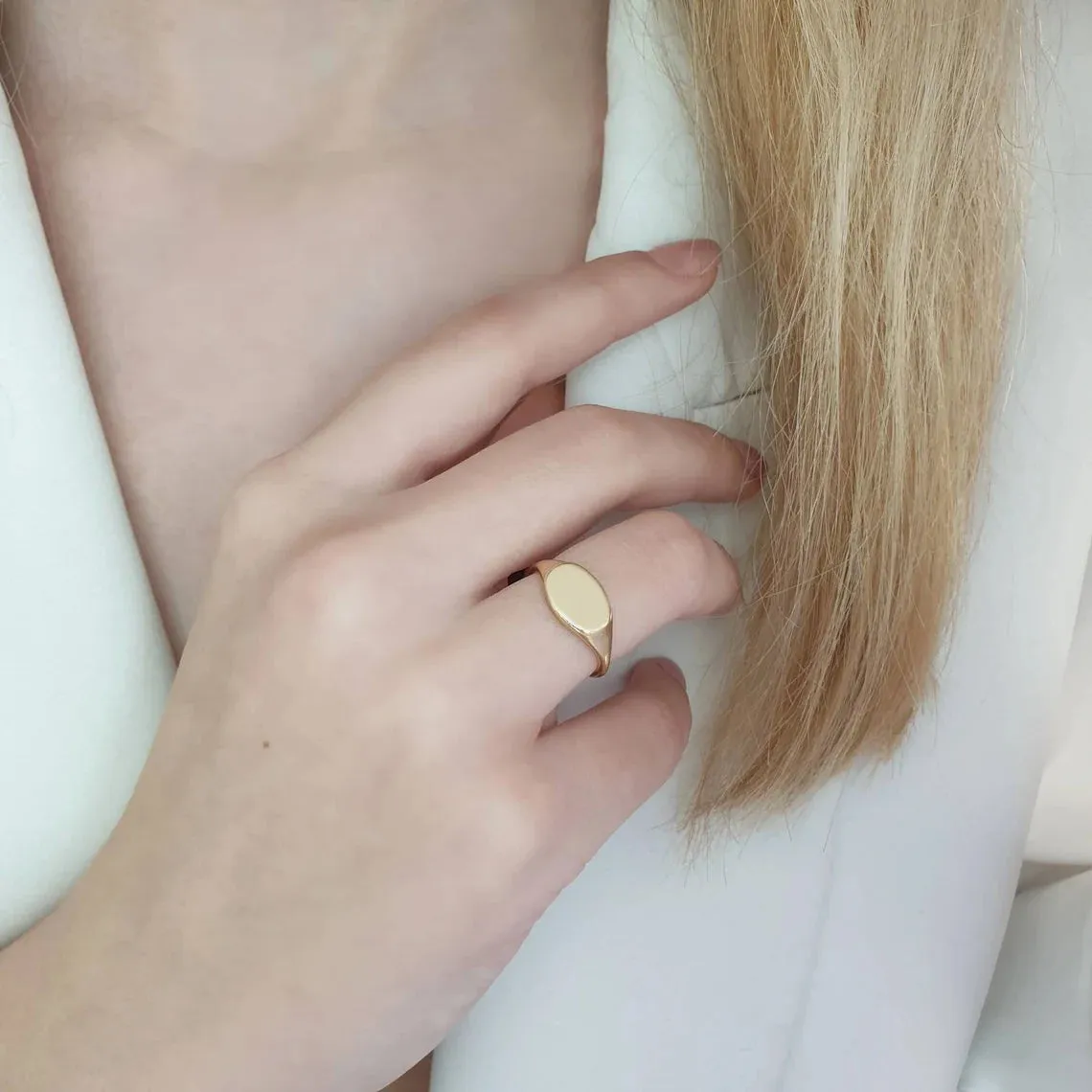 Oval Signet Ring In Solid Gold