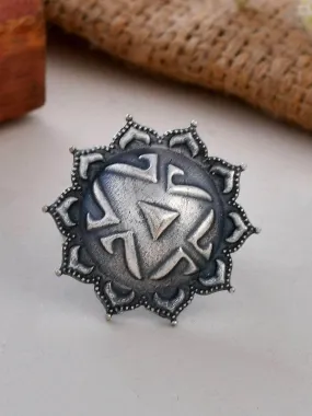 Oxidized Surya Mukhi Ring