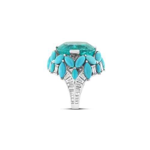 Pariaba, Turquoise & Diamond Ring