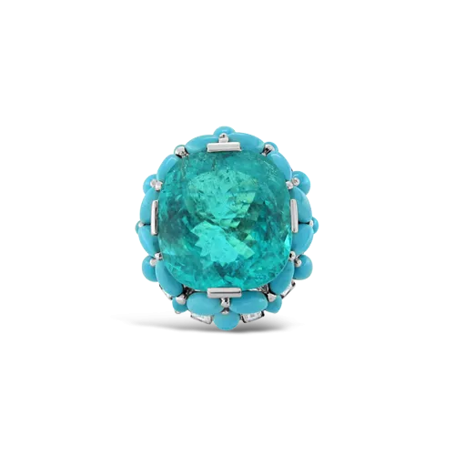 Pariaba, Turquoise & Diamond Ring