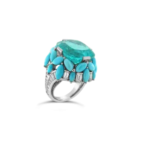 Pariaba, Turquoise & Diamond Ring