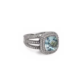 Pastel Diamond Split-Band Classic Cushion Ring