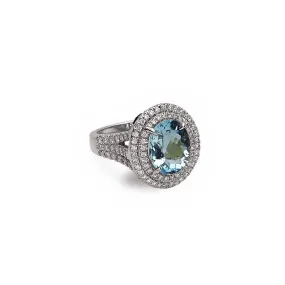 Pastel Diamond Split-Band Large Oval Ring