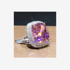 PINK CUSHION CUT COCKTAIL RING