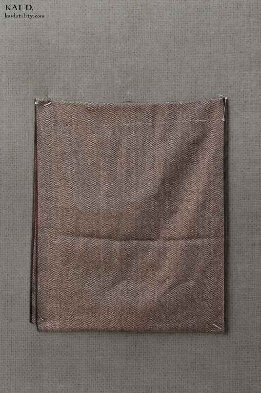 Pure Cashmere Wool Scarf - Brown Herringbone