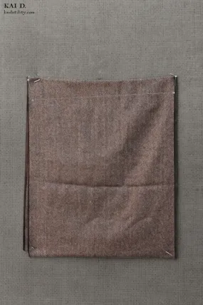 Pure Cashmere Wool Scarf - Brown Herringbone