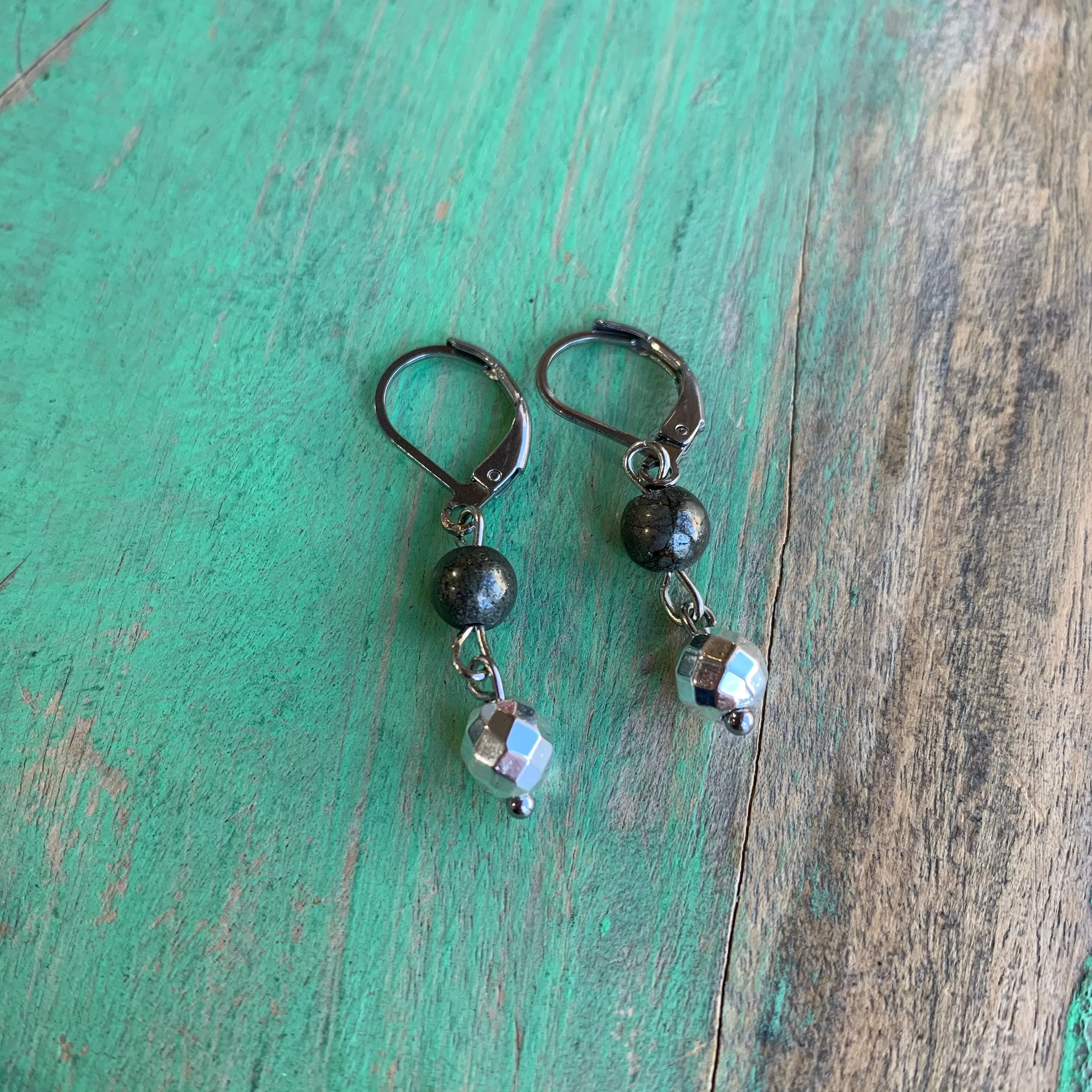 Pyrite St Benedict Clasp Necklace and Earrings