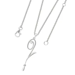 Q Pendant with Drop in Sterling Silver