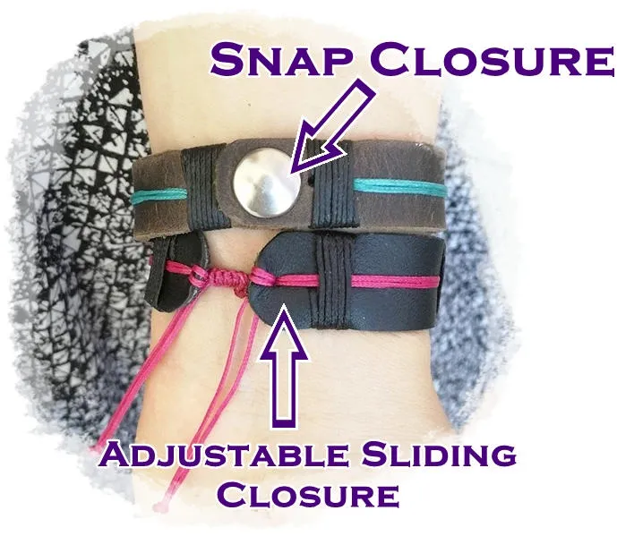 Recovery Leather Cuff Bracelet