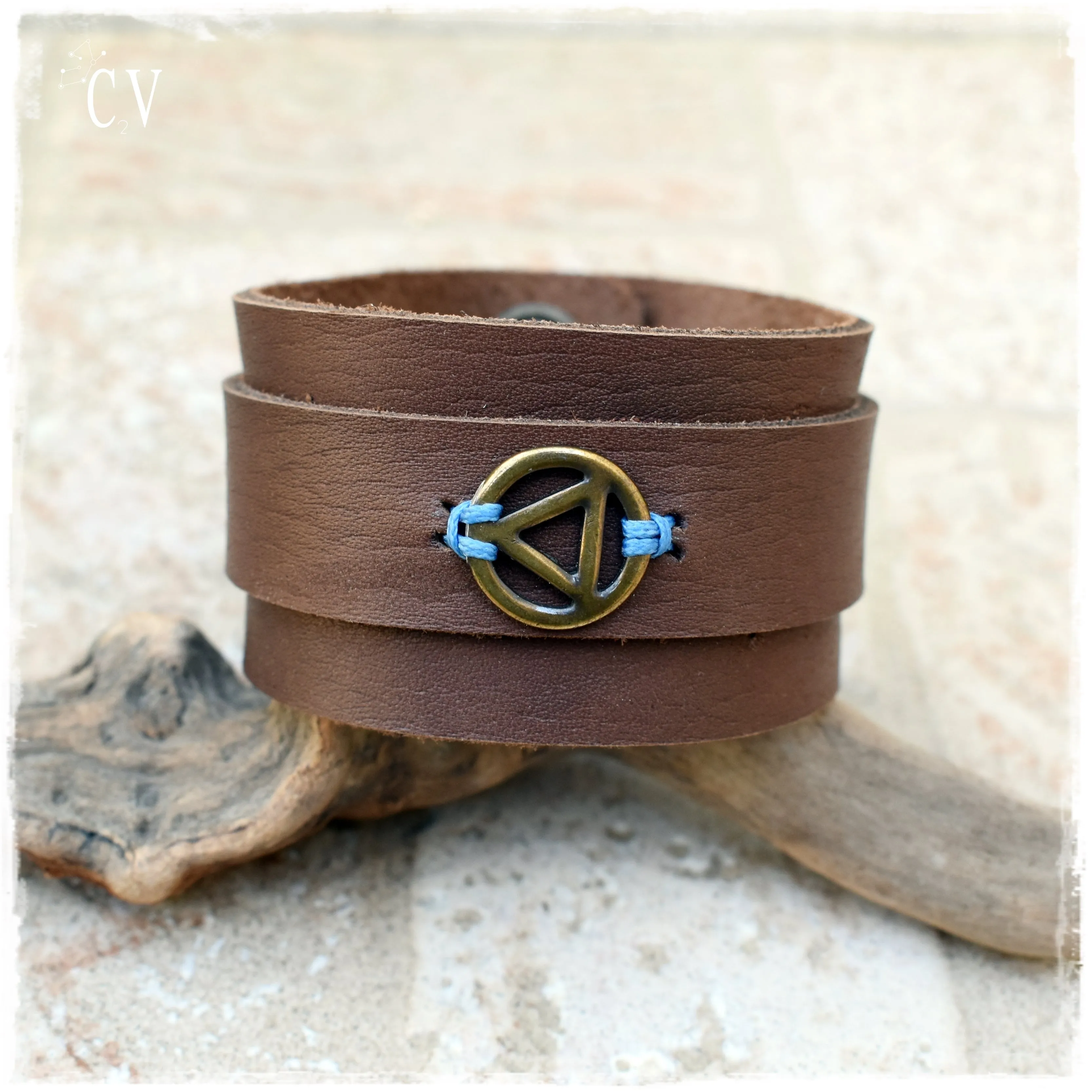Recovery Leather Cuff Bracelet
