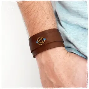 Recovery Leather Cuff Bracelet