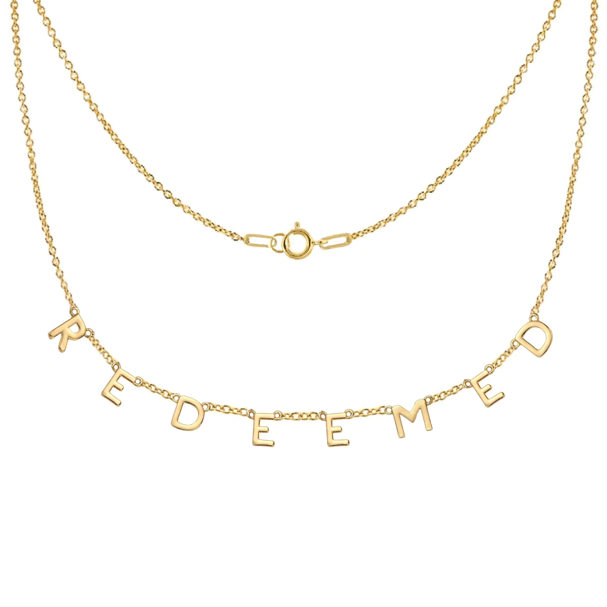 REDEEMED Demi-Fine Letter Necklace in Gold and Silver (Made to Order Ships in 1-2 Weeks)