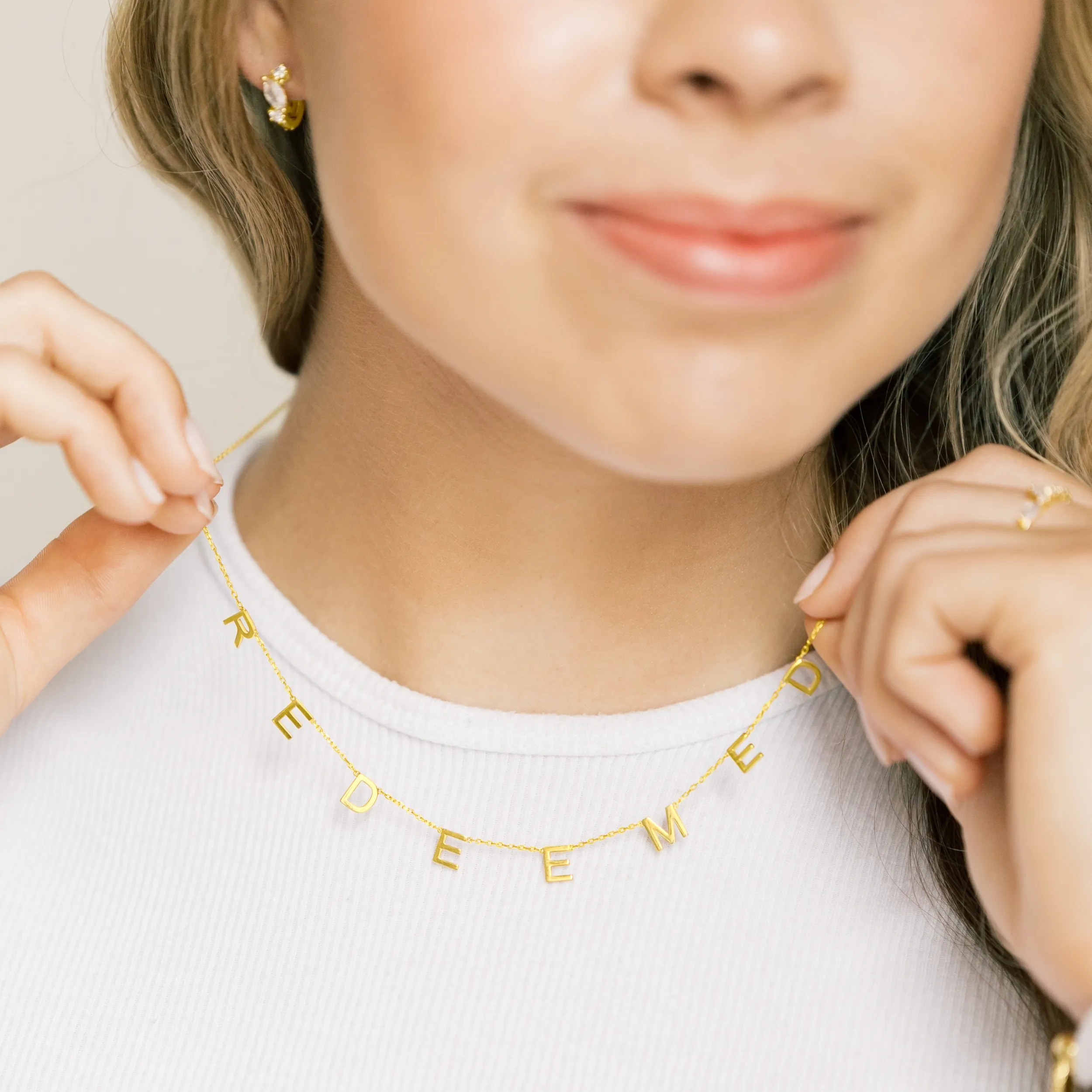 REDEEMED Demi-Fine Letter Necklace in Gold and Silver (Made to Order Ships in 1-2 Weeks)