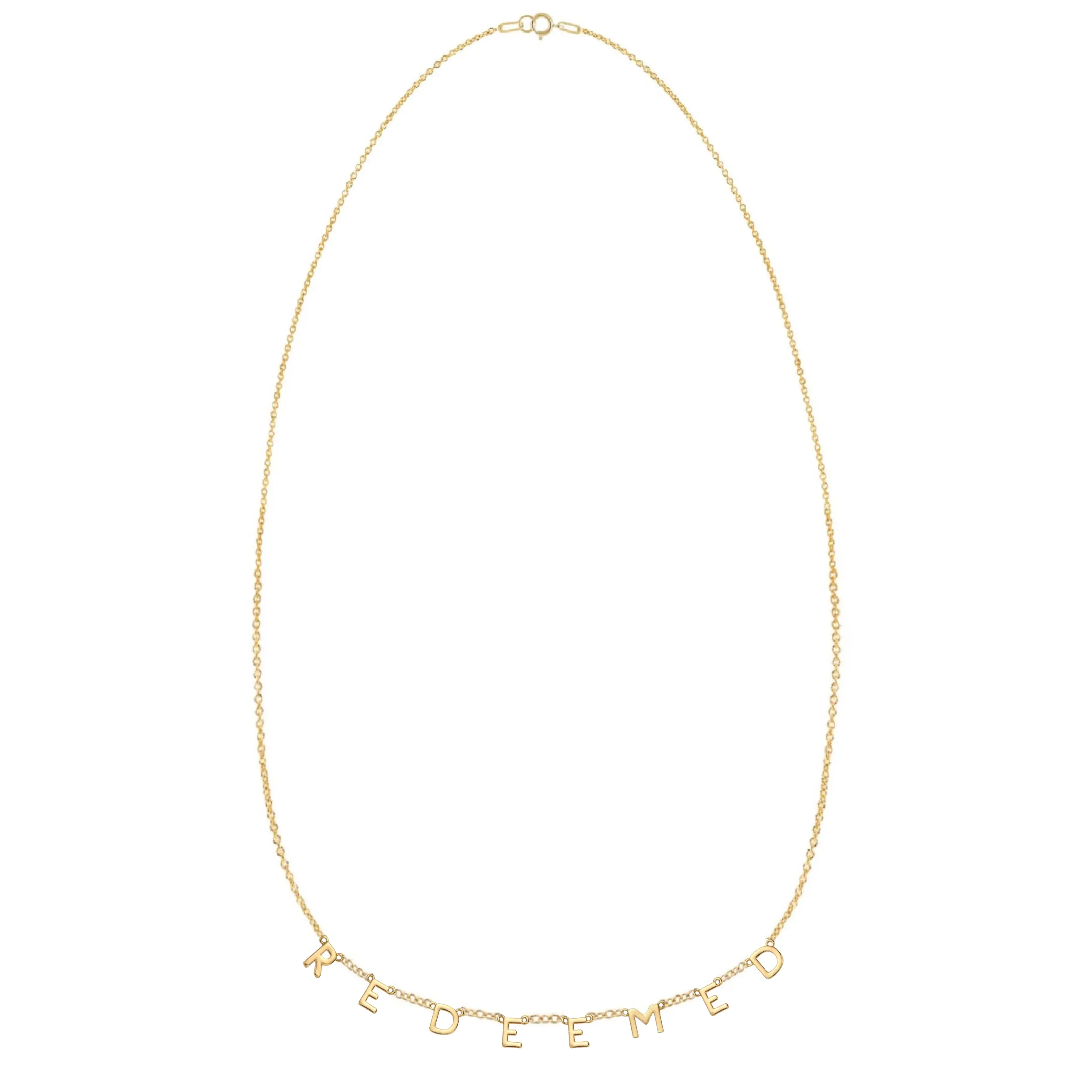 REDEEMED Demi-Fine Letter Necklace in Gold and Silver (Made to Order Ships in 1-2 Weeks)