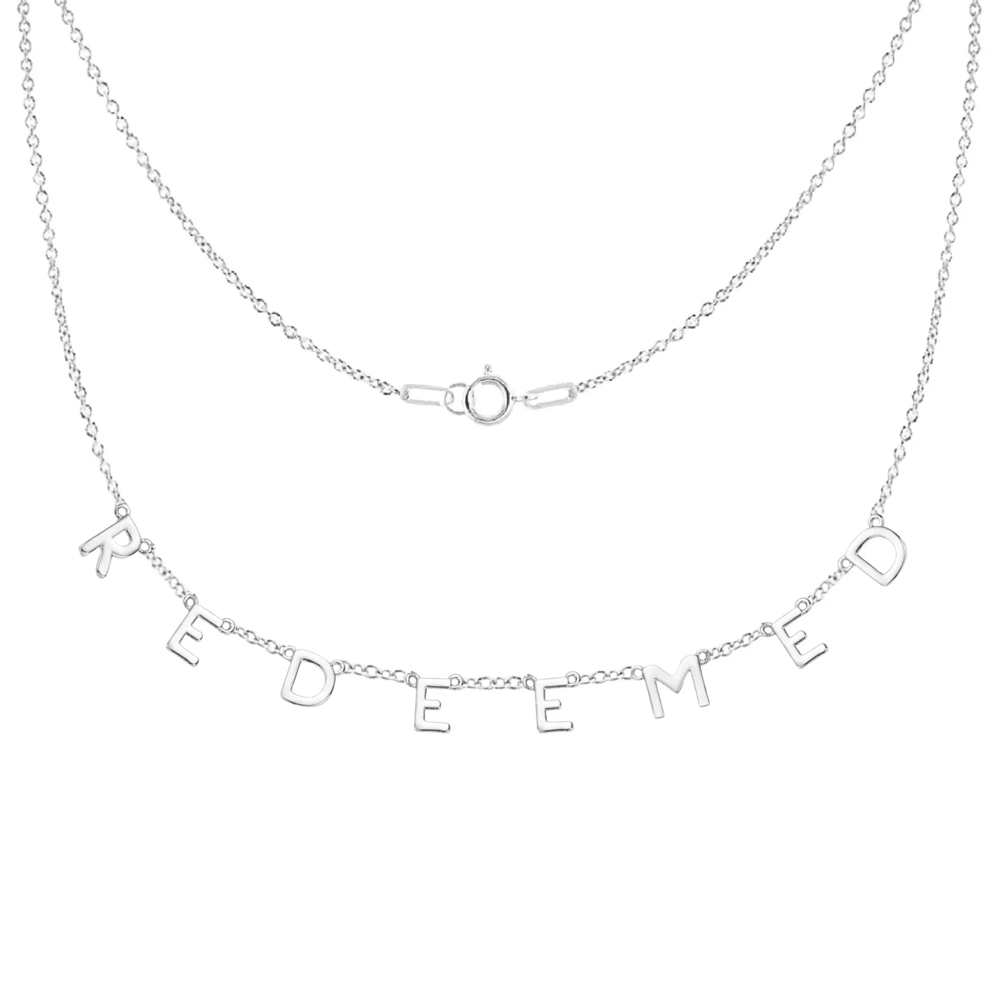 REDEEMED Demi-Fine Letter Necklace in Gold and Silver (Made to Order Ships in 1-2 Weeks)