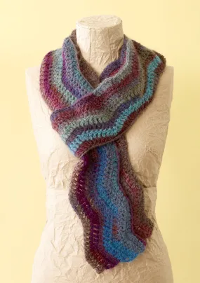 Reef Blue Ripple Scarf Pattern (Crochet)