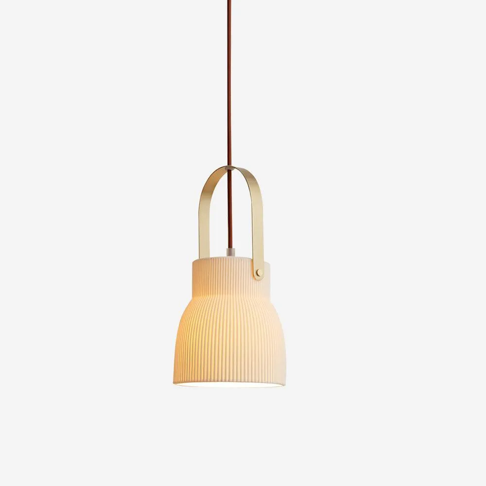 Ribbed Ceramic Pendant Lamp
