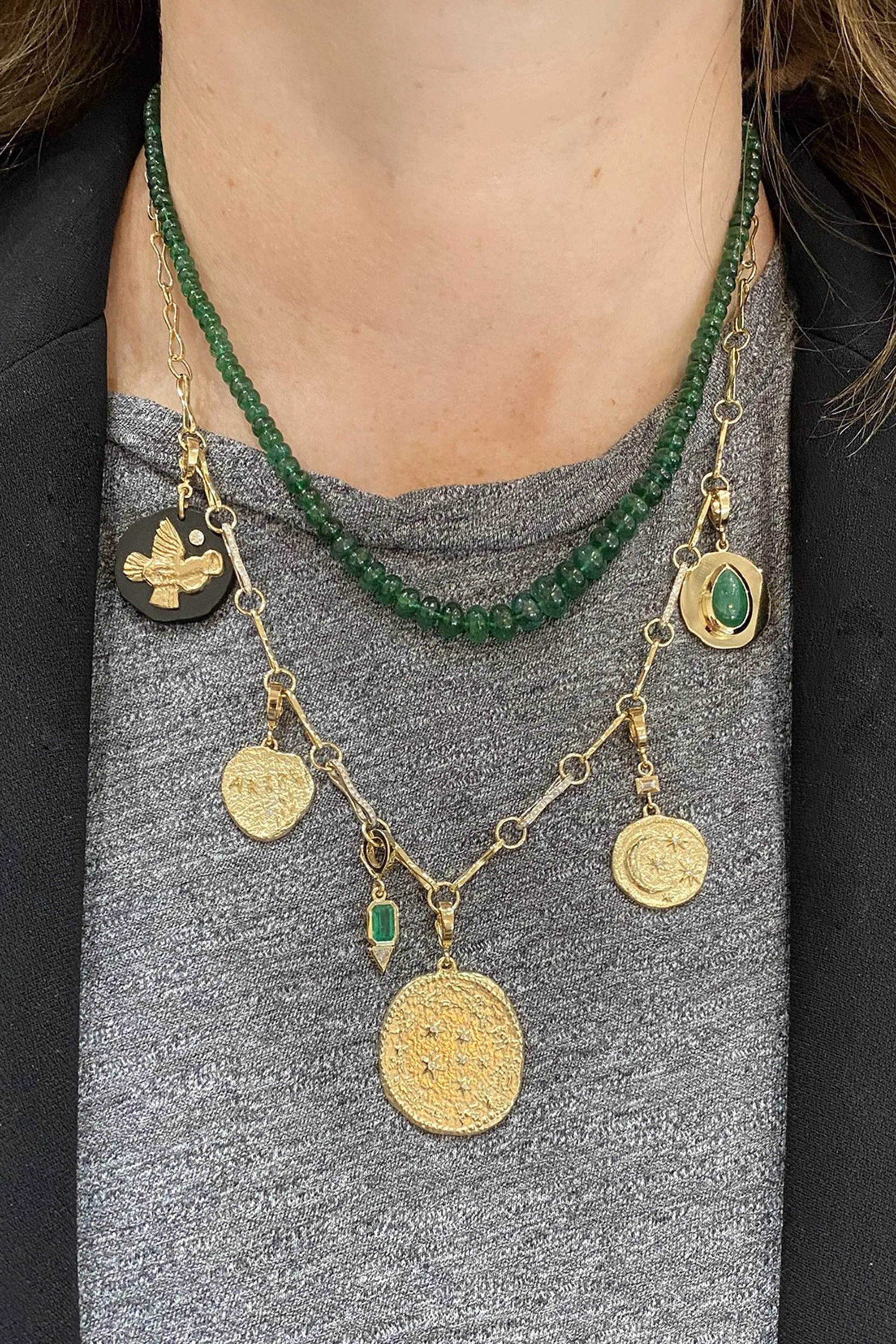 Rich Bead Necklace, Emerald