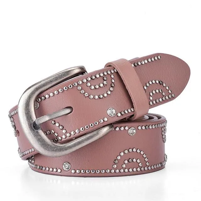 Riveted Leather Fashion Studded Belts