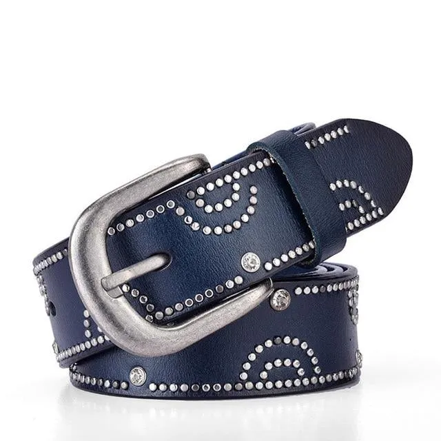 Riveted Leather Fashion Studded Belts
