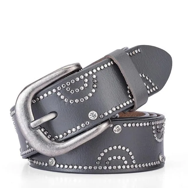 Riveted Leather Fashion Studded Belts