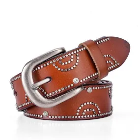Riveted Leather Fashion Studded Belts