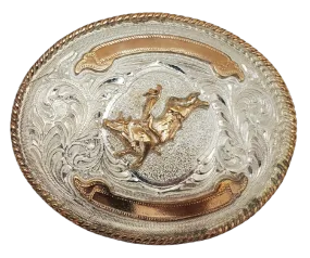 Rodeo Bull Rider Trophy Belt Buckle