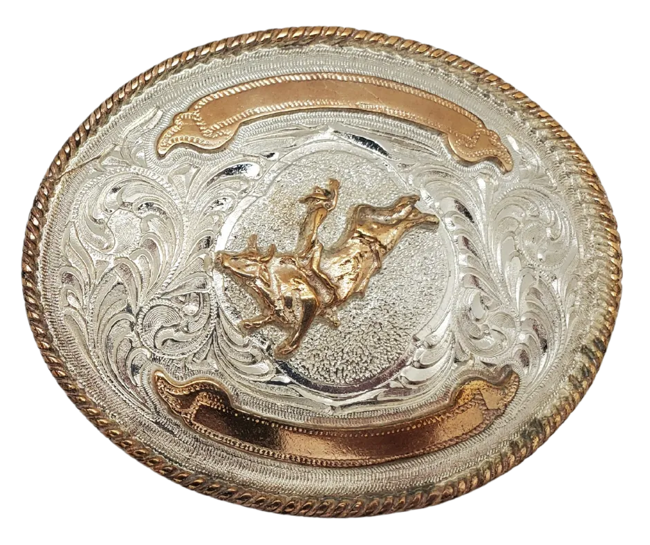 Rodeo Bull Rider Trophy Belt Buckle