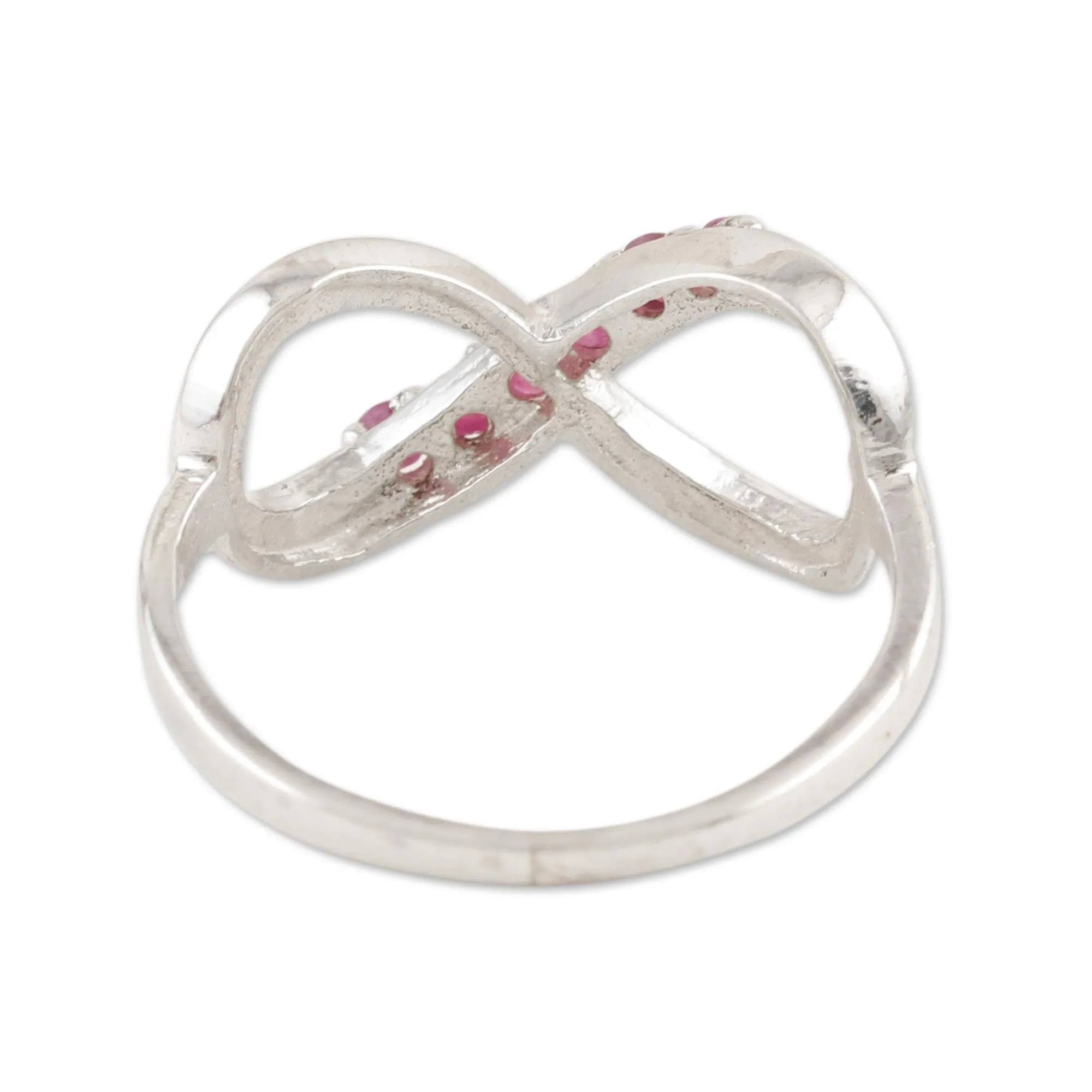 Ruby Infinity-Motif Cocktail Ring - Forever Pink | NOVICA