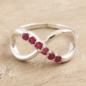 Ruby Infinity-Motif Cocktail Ring - Forever Pink | NOVICA
