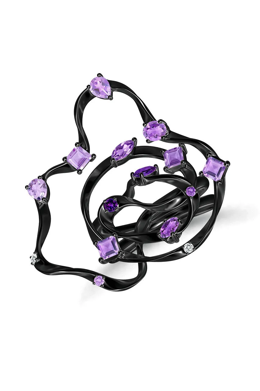 Sakura Dispersed Amethyst Ombre Cocktail Ring