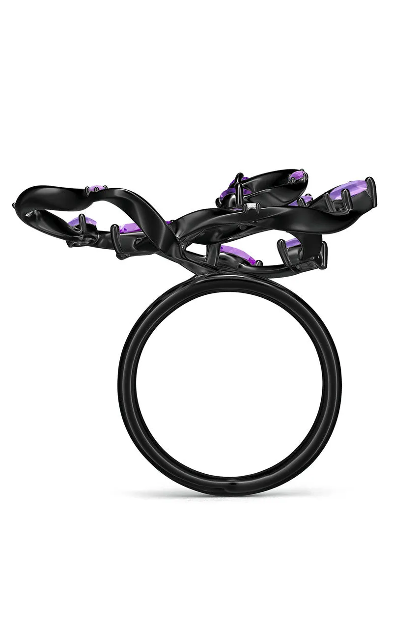 Sakura Dispersed Amethyst Ombre Cocktail Ring