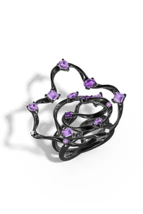 Sakura Dispersed Amethyst Ombre Cocktail Ring