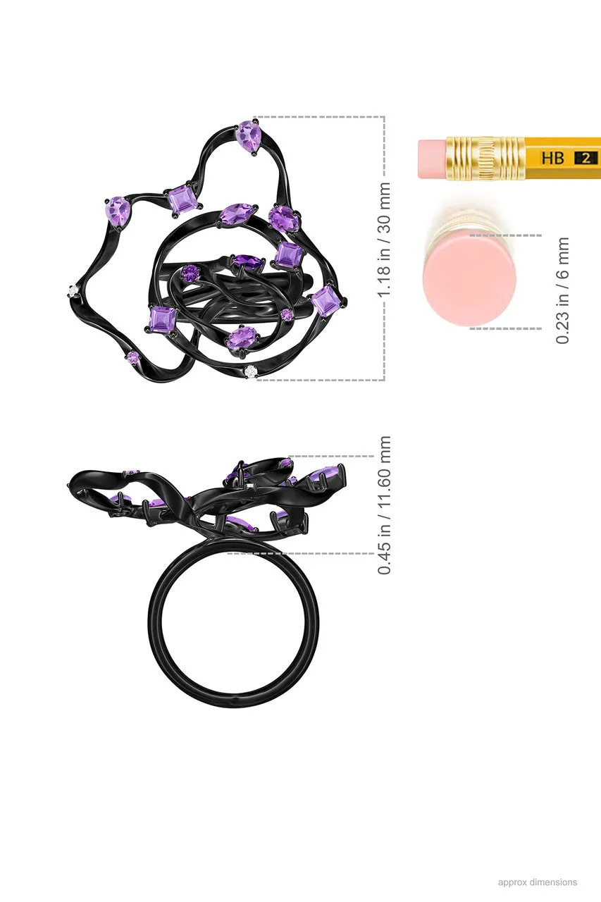 Sakura Dispersed Amethyst Ombre Cocktail Ring