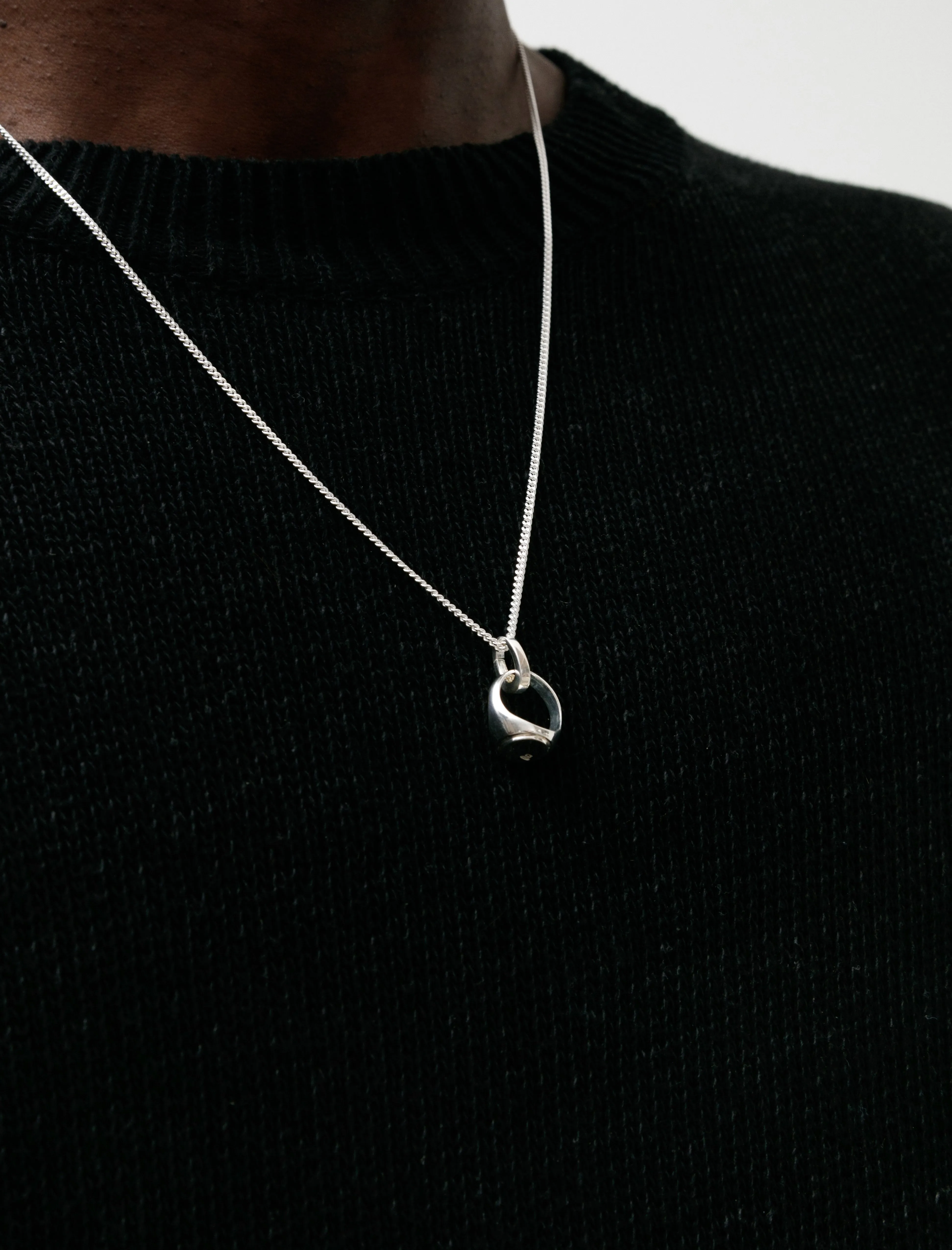 Signet Charm w/ Clasp Silver