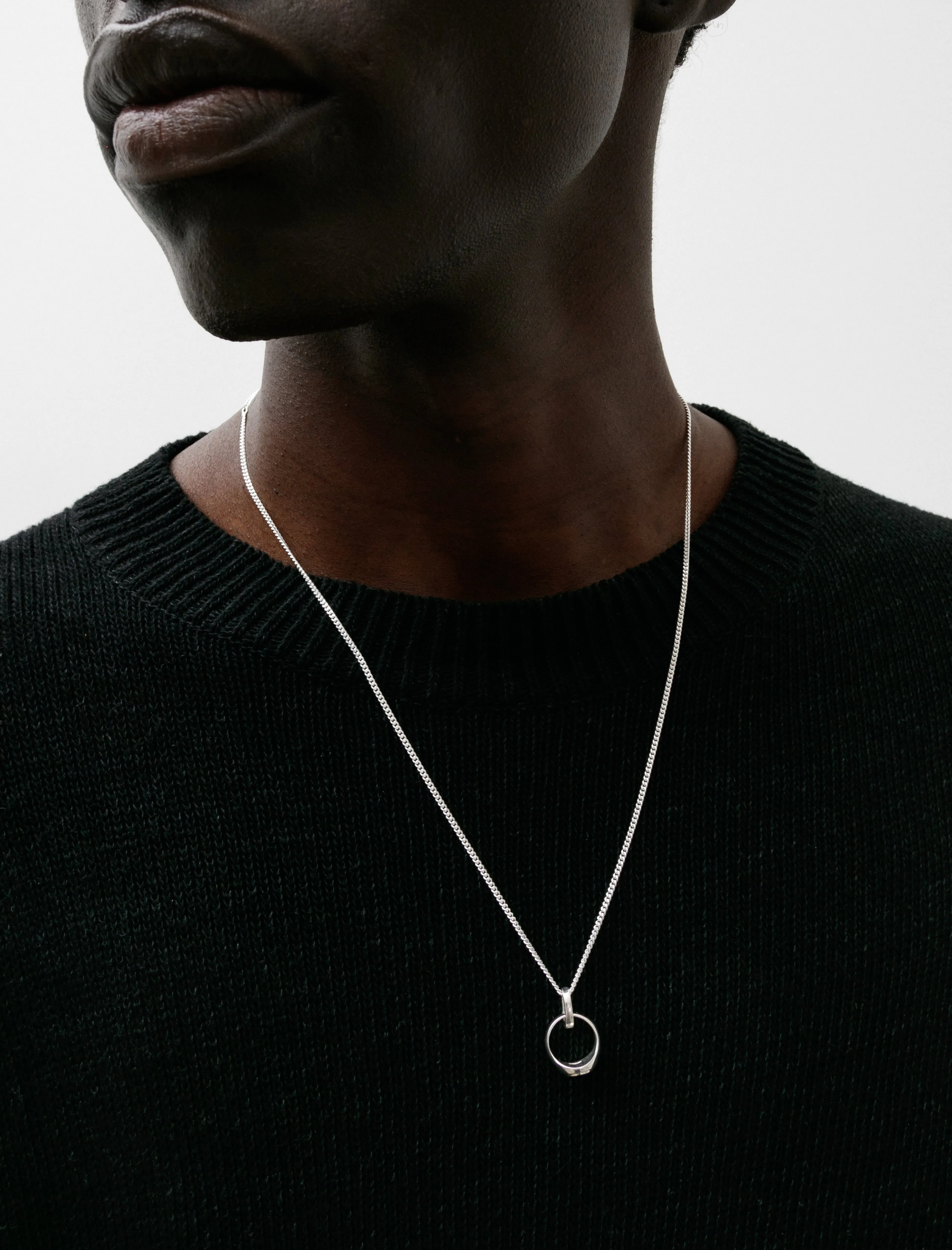Signet Charm w/ Clasp Silver