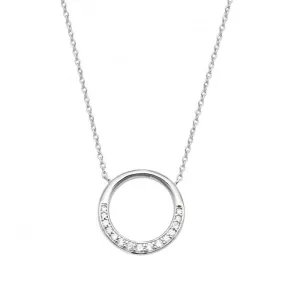 Silver & Co Partial Set Halo Circle Cubic Zirconia Pendant SPG0065
