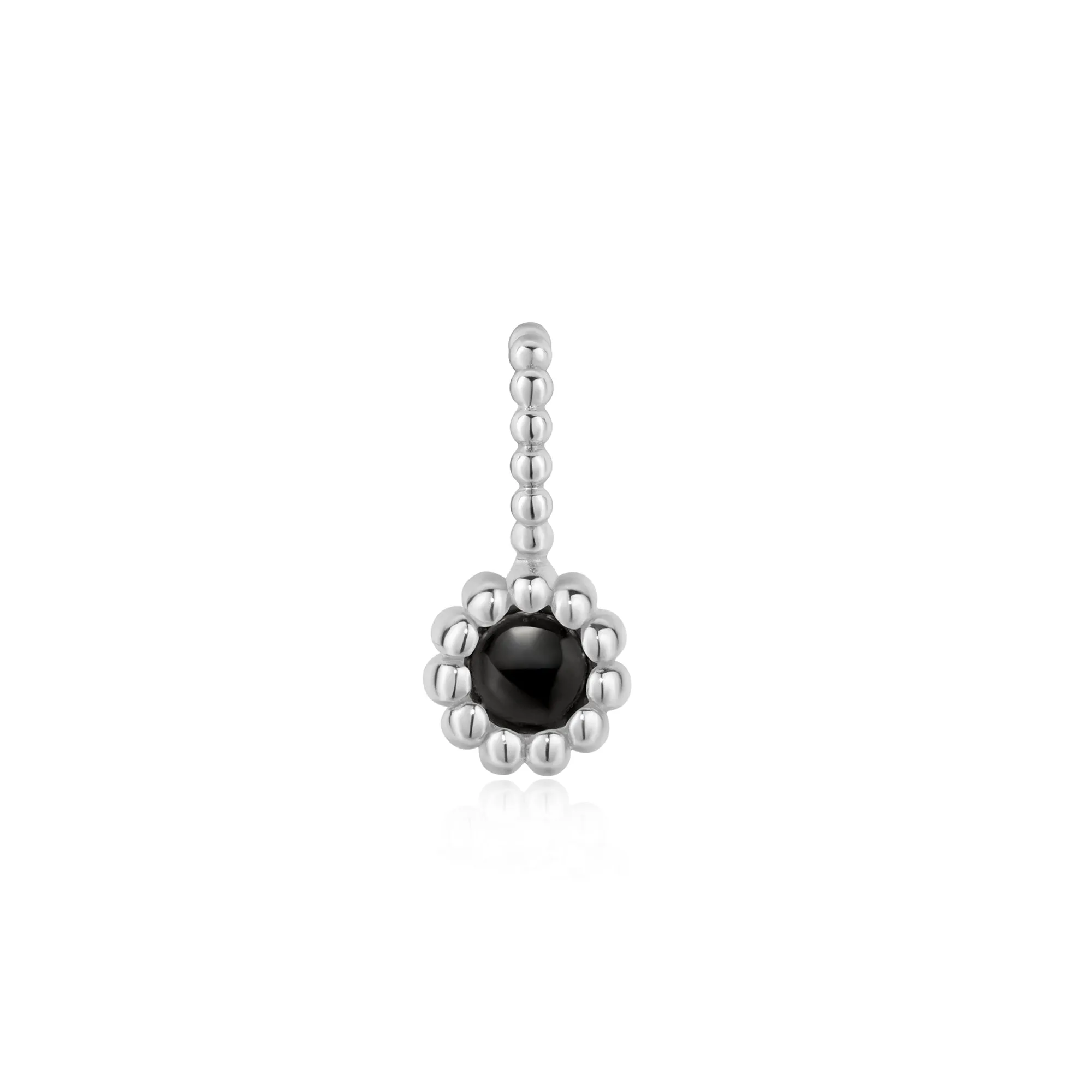 Silver Black Onyx and Mother of Pearl Charm